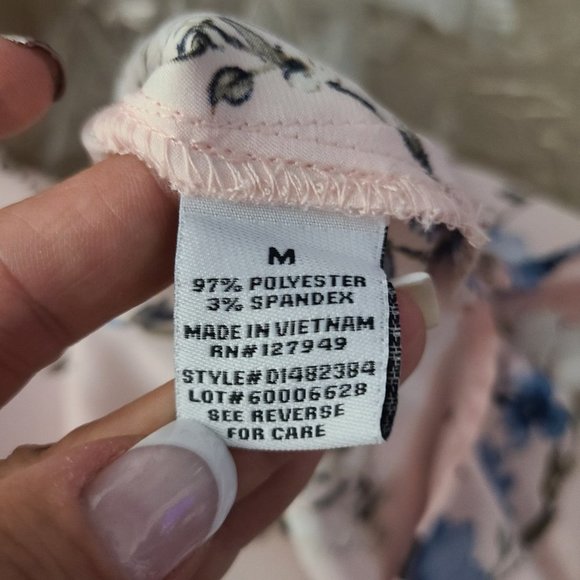 EMMA & Michele Pink Floral Satin Slip Dress Size M - Picture 14 of 16